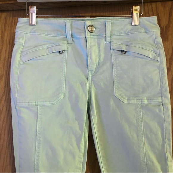 AE American Eagle Mint Green Jeggings Super Stretch 2 - Picture 5 of 14